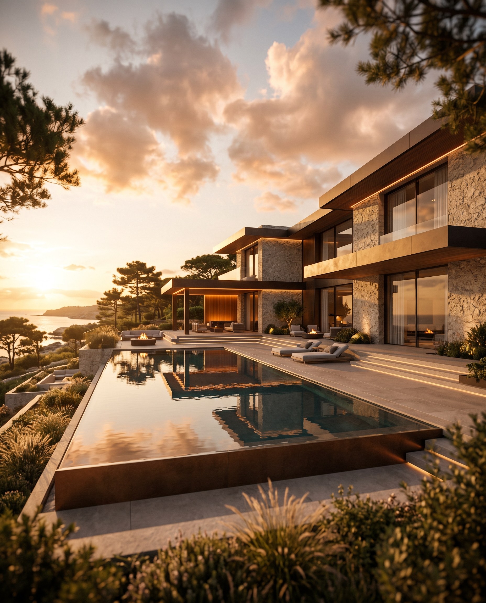 Villa de luxo em Cascais, com piscina infinita ao pôr do sol